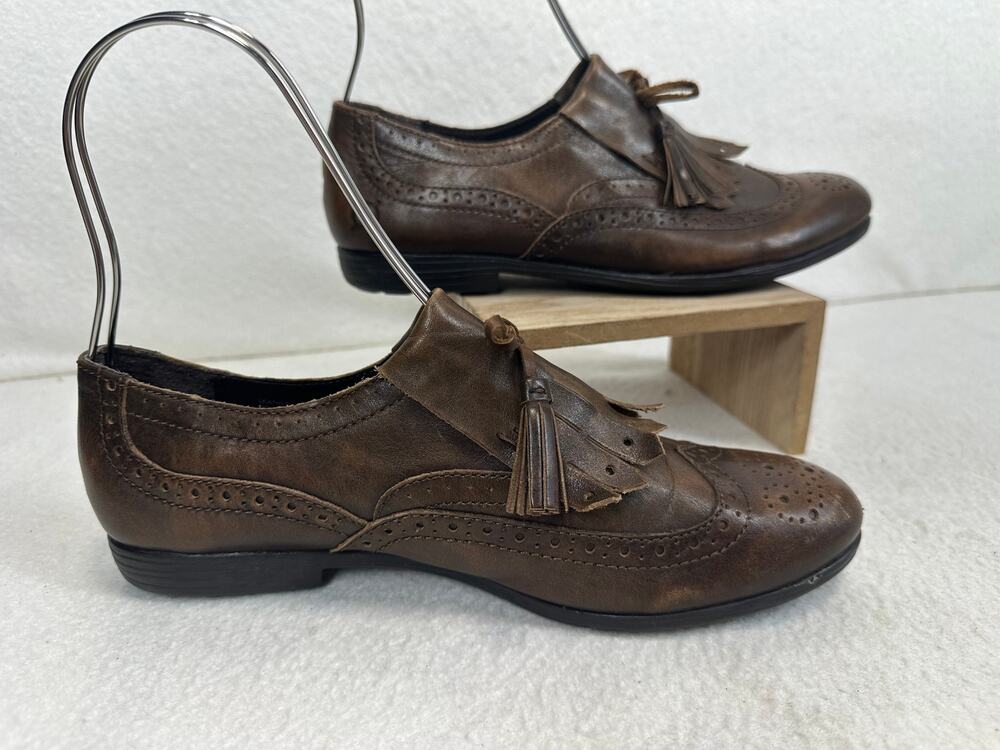 Born Boylenn Brown Leather Kiltie Tassel Wingtip Shoes Women's Size 9 NWOT